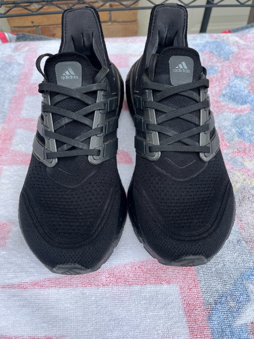 adidas men’s triple Black Ultraboost  Knit shoes size 8.5